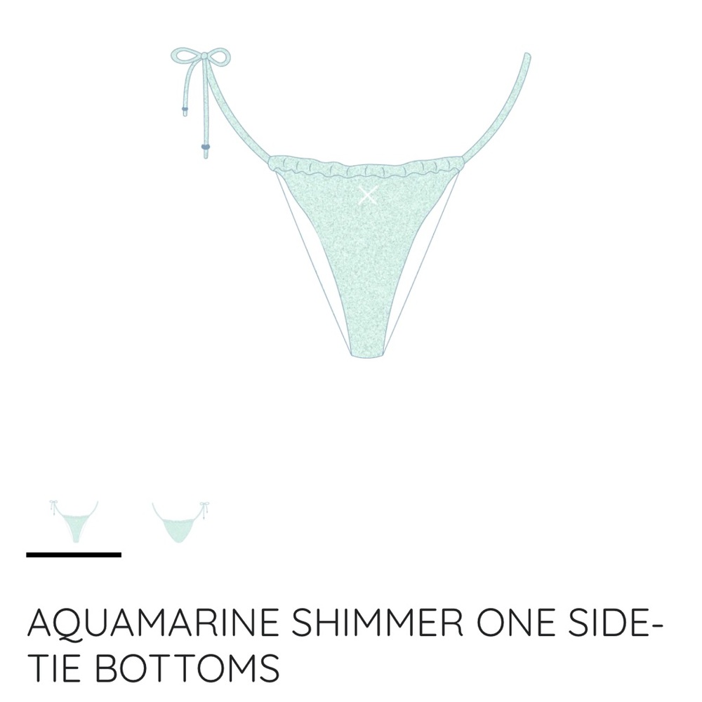 AQUAMARINE SHIMMER ONE SIDE-TIE BOTTOMS